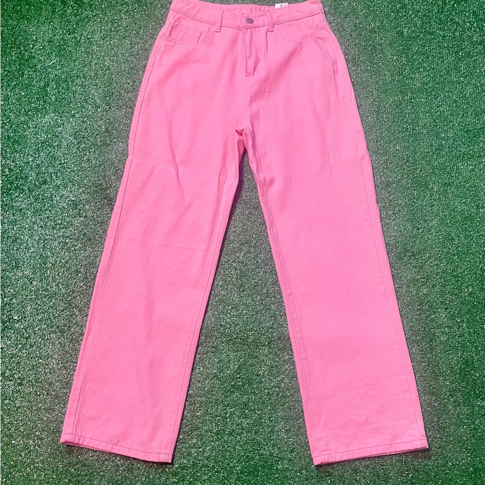 Pink Straight Leg Women's Jeans